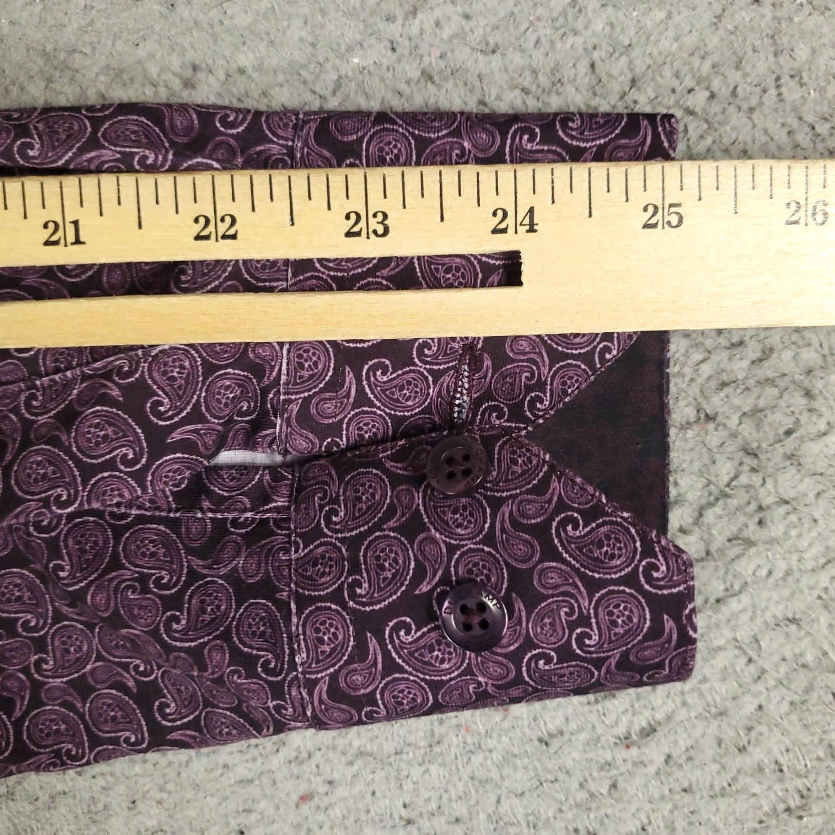 Vintage Duchamp Shirt Mens Medium Purple Paisley Button-Up Long Sleeve Size 40R - 6 Thumbnail