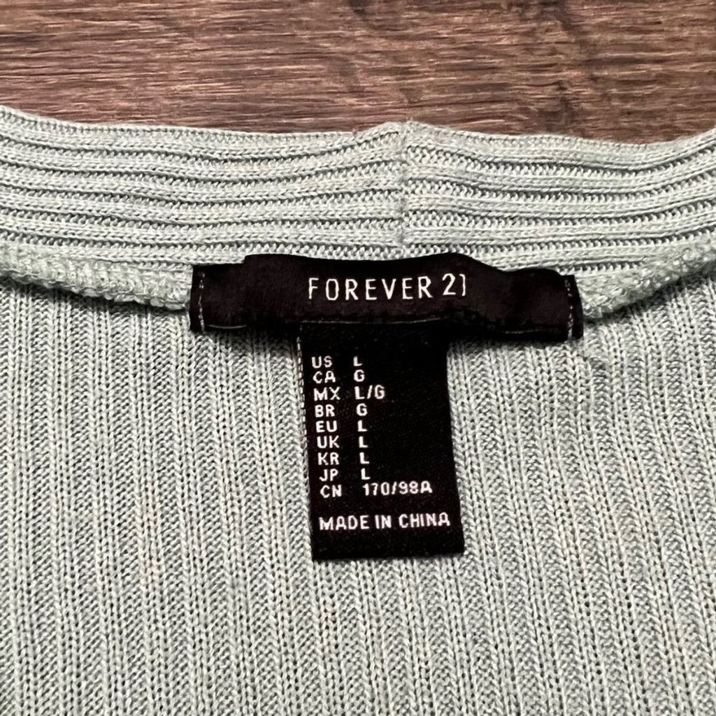Forever 21 Forever 21 Light Green Long Cardigan Size L / US 10 / IT 46 - 3 Thumbnail