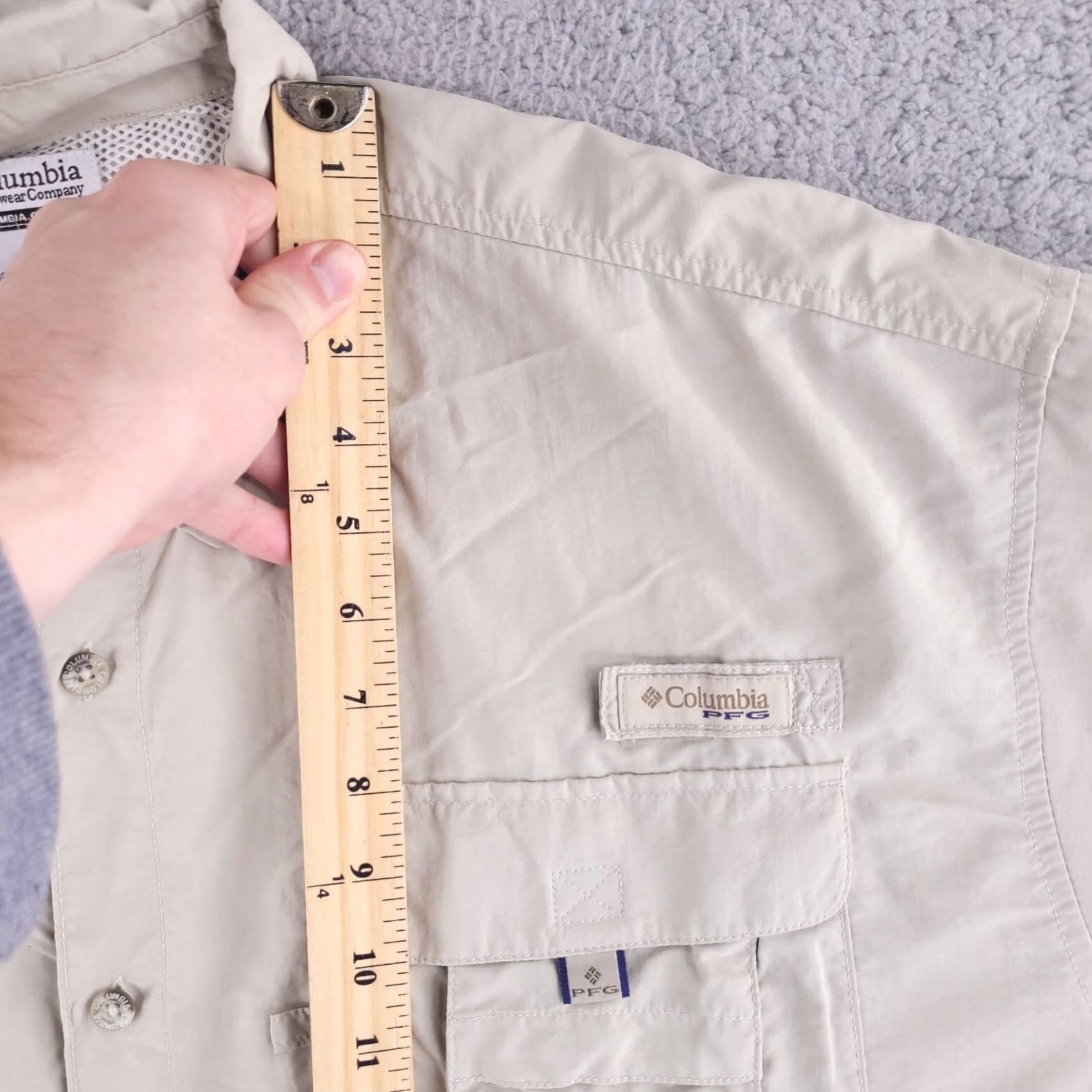 Vintage Columbia Shirt mens XL PFG Fishing HIke Outdoor Beige Long Sleeve Nylon Vented Size US XL / EU 56 / 4 - 6 Thumbnail