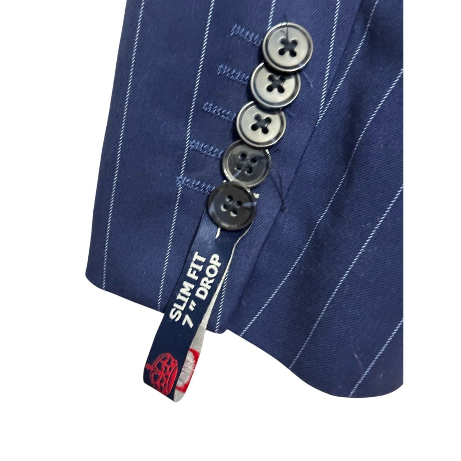 Other Soul Of London Stripe Two-Button Blazer Blue Men’s 46R NWOT Size 46R - 7 Thumbnail