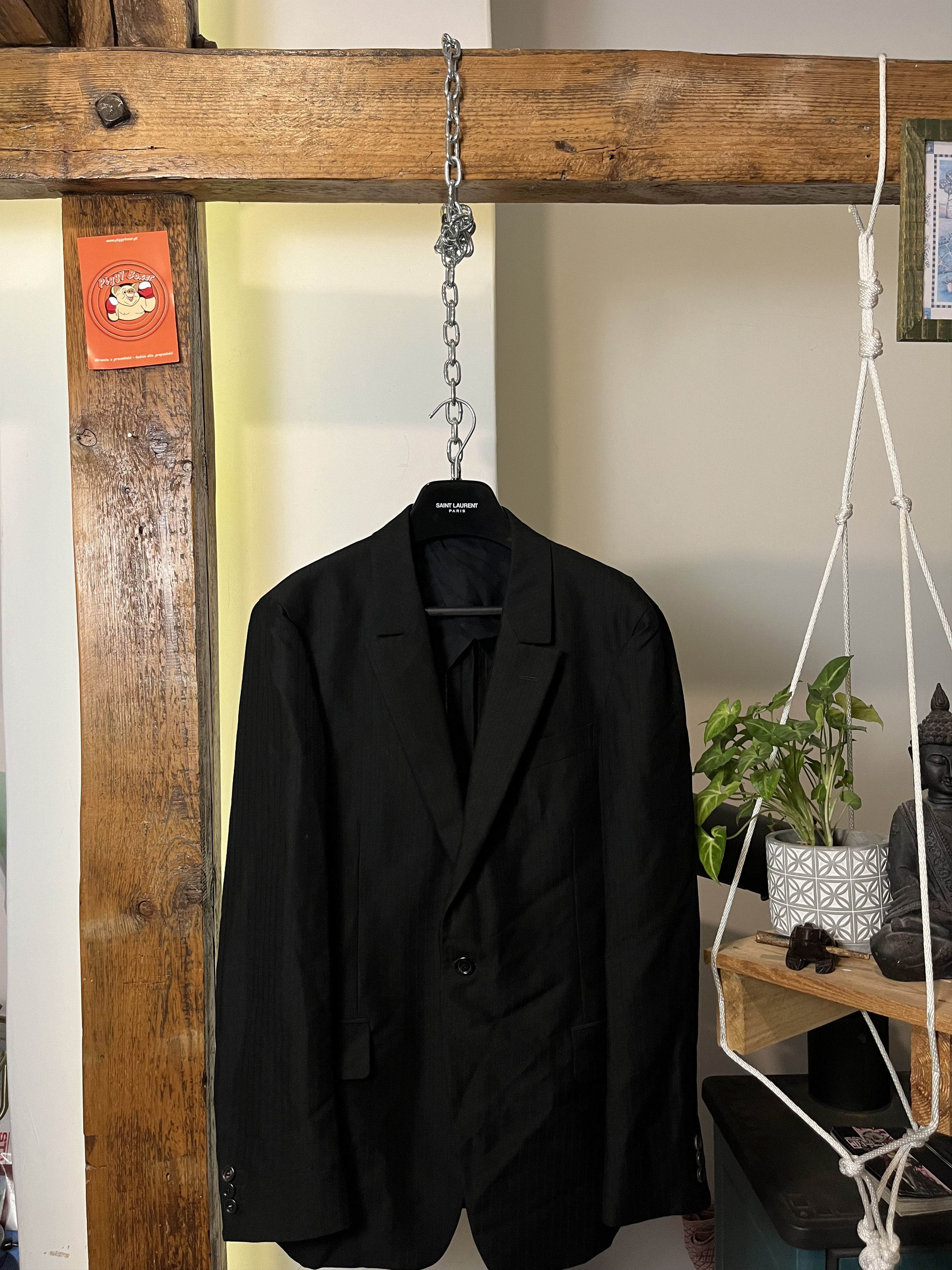 90s Yves Saint Laurent Wool/Silk Stripped Blazer Jacket