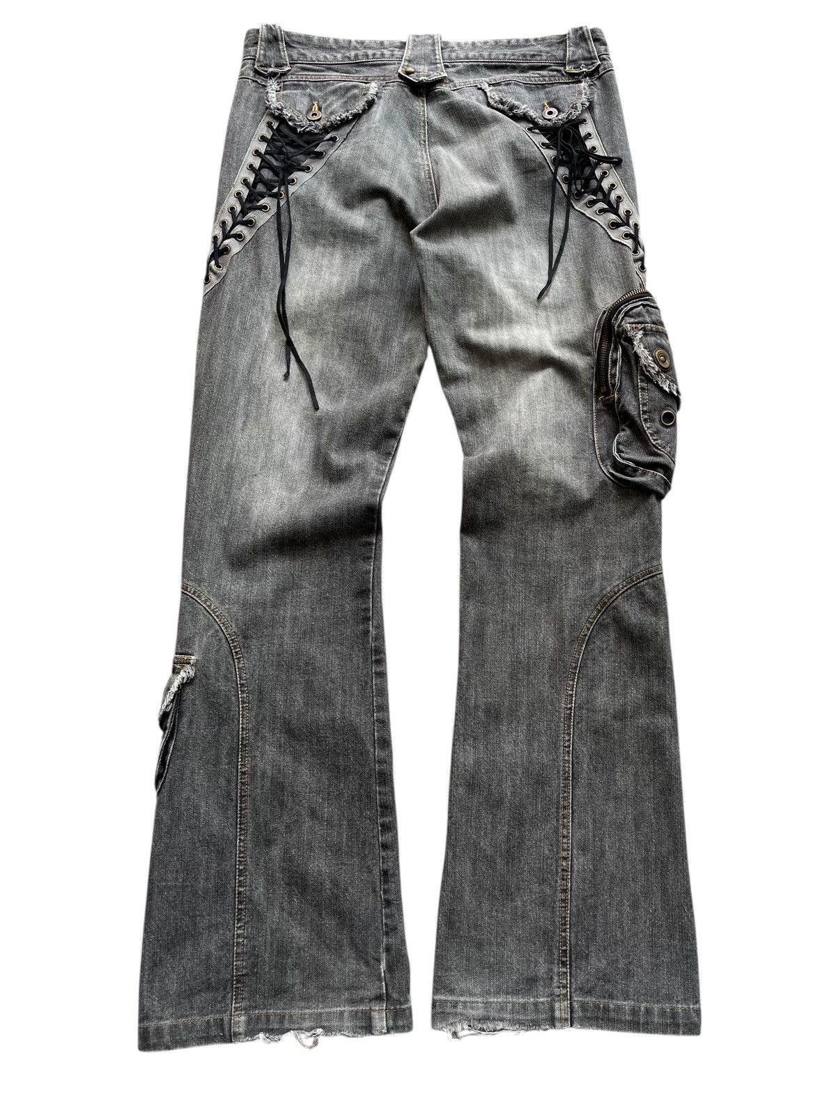 In The Attic × Japanese Brand × Le Grande Bleu (L.G.B.) In the attic lace up flare jeans Size US 32 / EU 48 - 3 Thumbnail