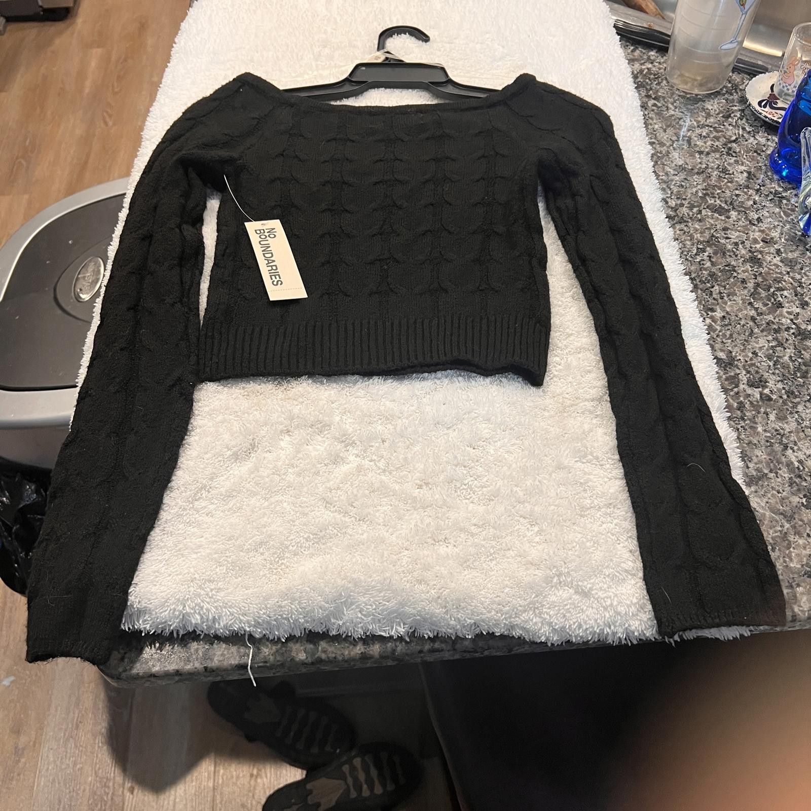 Other Black Cable Knit Two-Piece Sweater Set with Skirt Size ONE SIZE - 6 Thumbnail