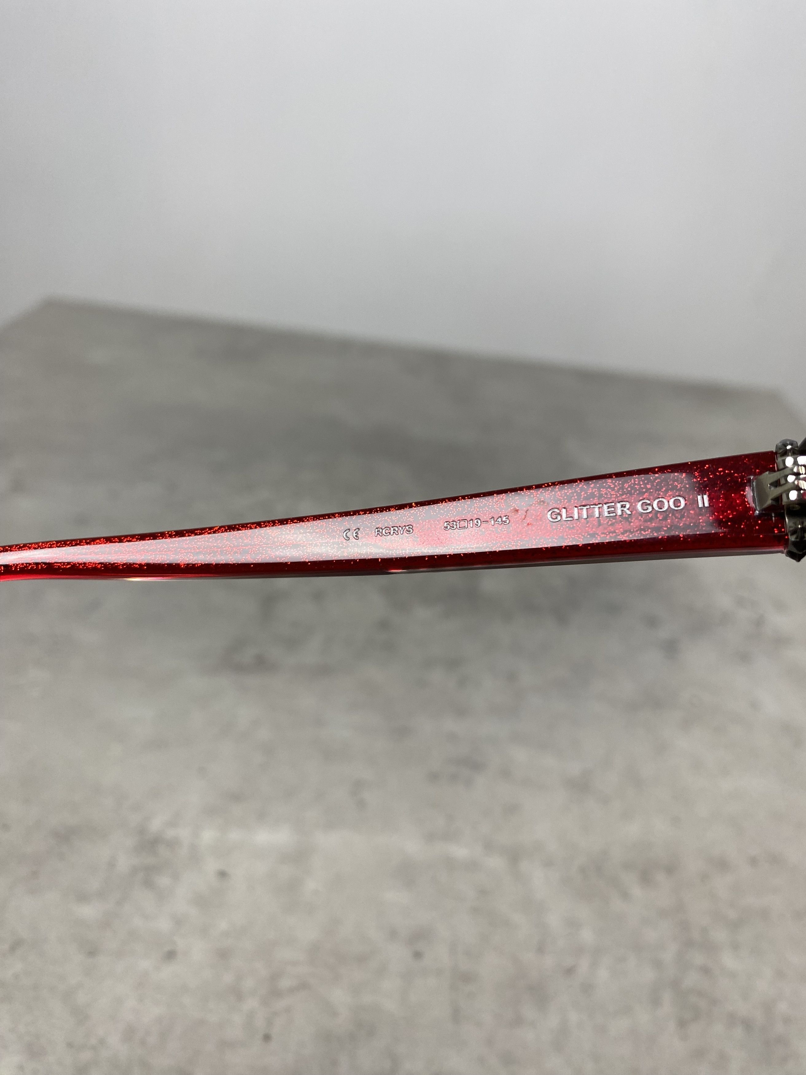 Chrome Hearts Chrome Hearts GLITTER GOO II RCRYS Sunglasses Red Size ONE SIZE - 11 Thumbnail