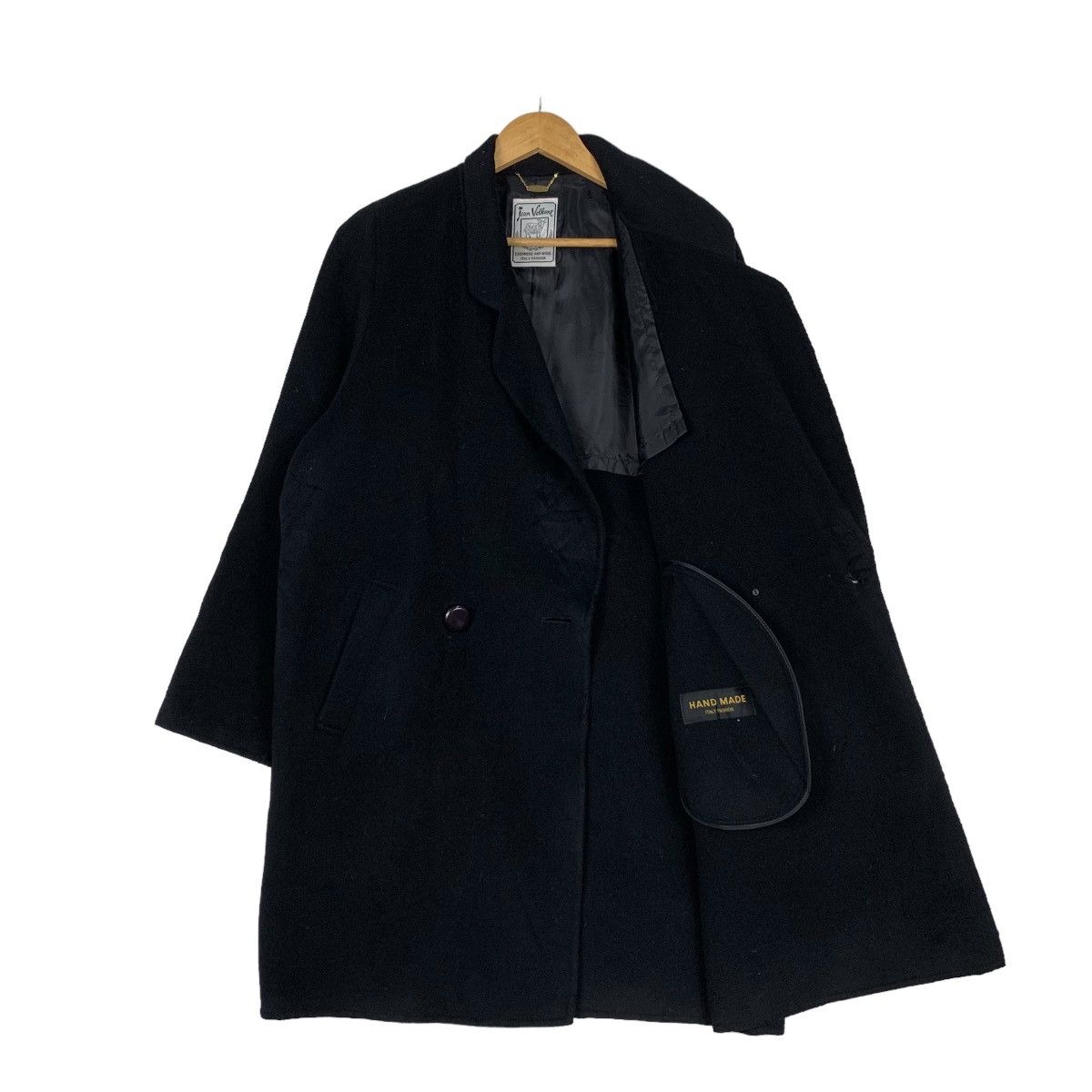 Handmade JEAN VELKONE Hand Made Cashmere & Wool Coat #1074-C49 Size L / US 10 / IT 46 - 9 Thumbnail