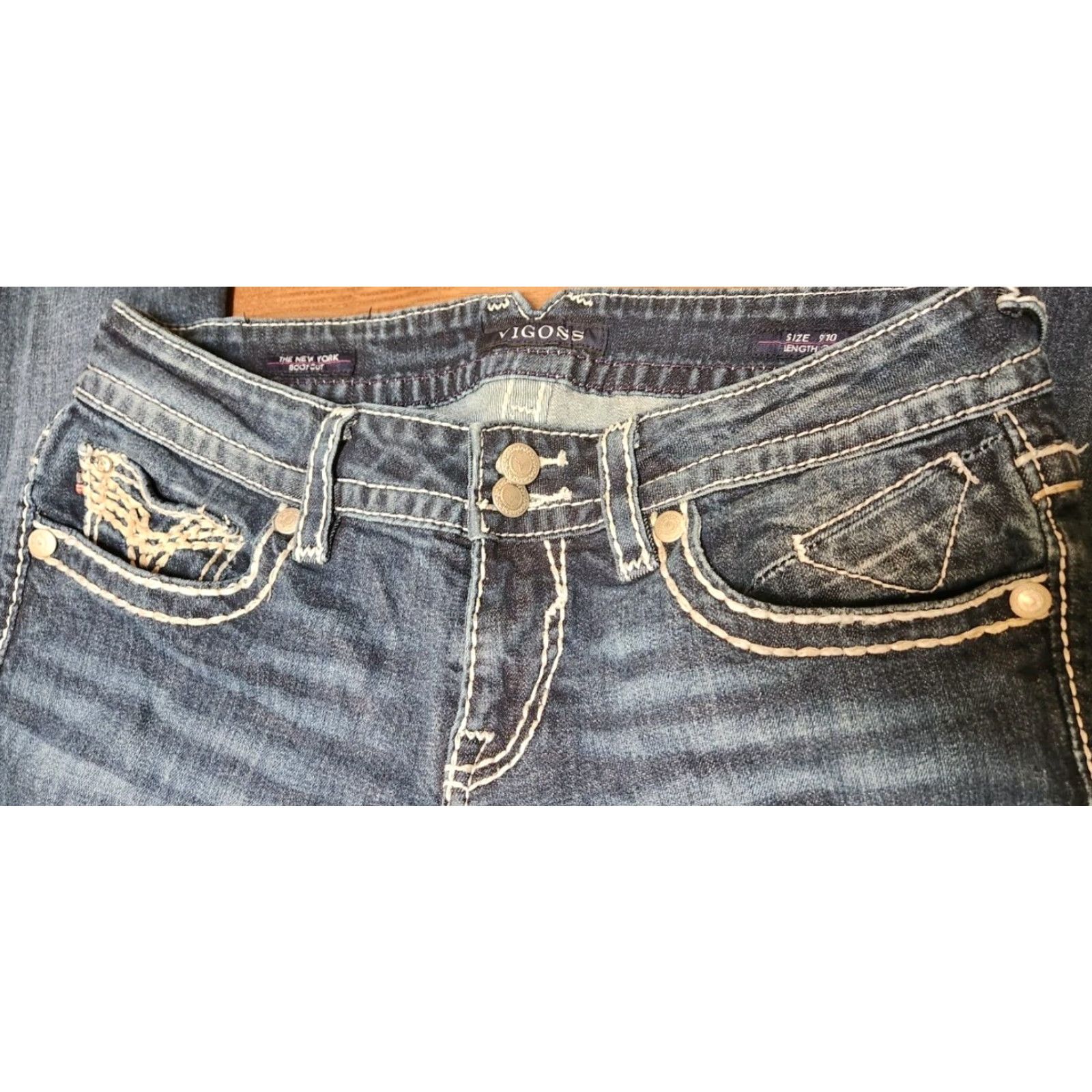 Vintage VIGOSS The New York Bootcut Jeans Women's Size 9/10 Inseam 33" Blue Denim Pants - Jeans, Bootcut, Denim, Women's Size 9/10, 33in Inseam Size 30" / US 8 / IT 44 - 7 Thumbnail