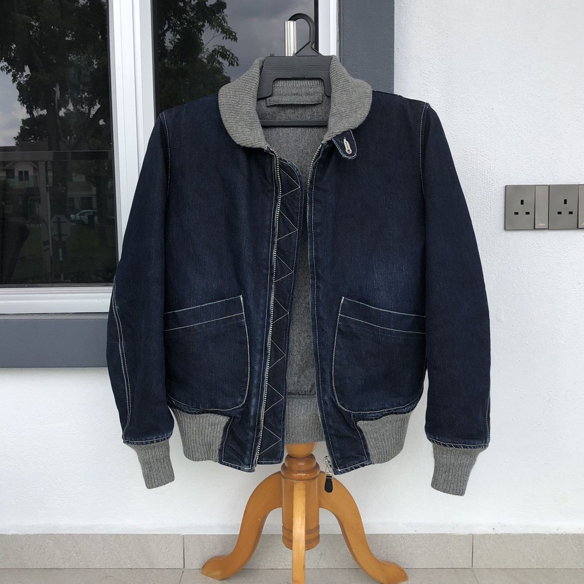 Vintage Vintage TRIMRAGH Japanese Ma-1 Denim Bomber Jacket Size US M / EU 48-50 / 2 - 3 Thumbnail