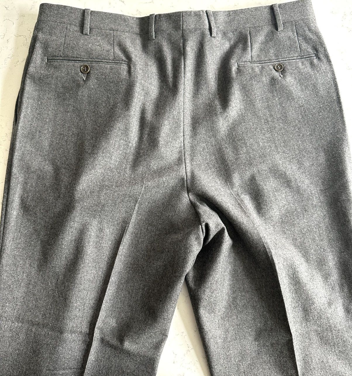 Canali Canali Mid-Grey Wool Dress Trousers – Size 38 (EU 56) Size 38R - 3 Thumbnail