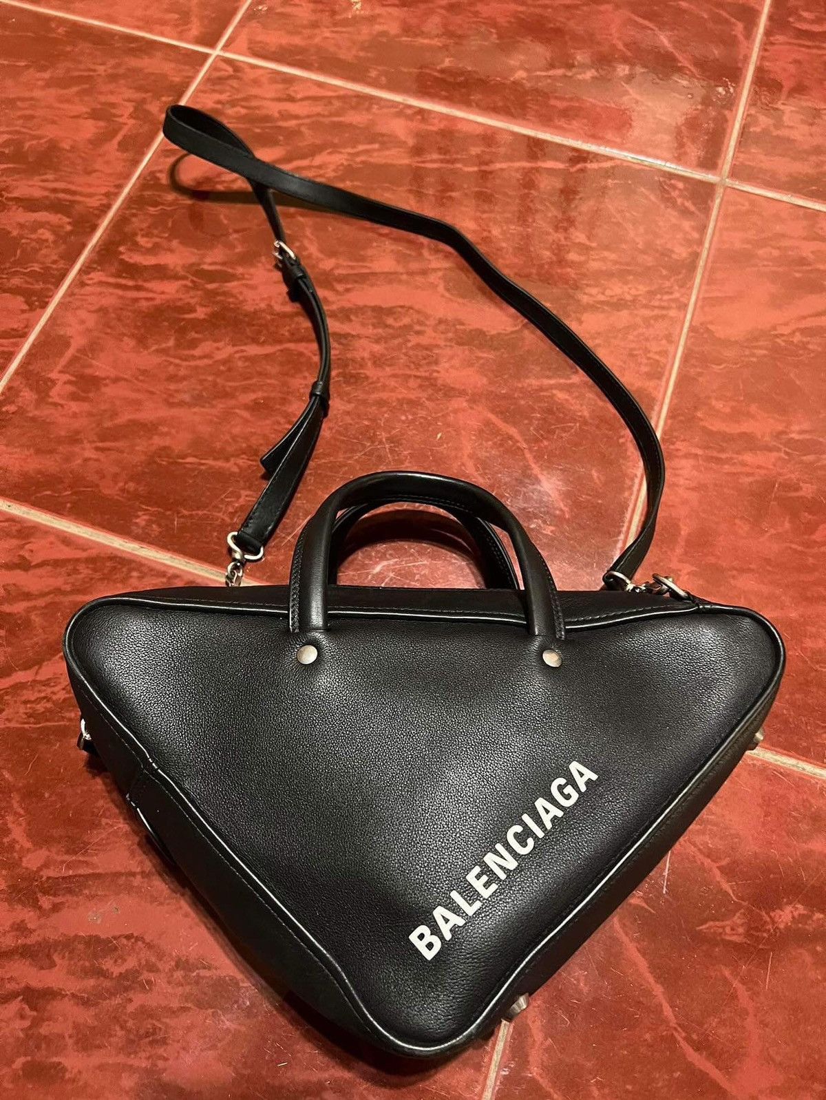 image of Balenciaga Triangle Duffle Bag in Black, Women's