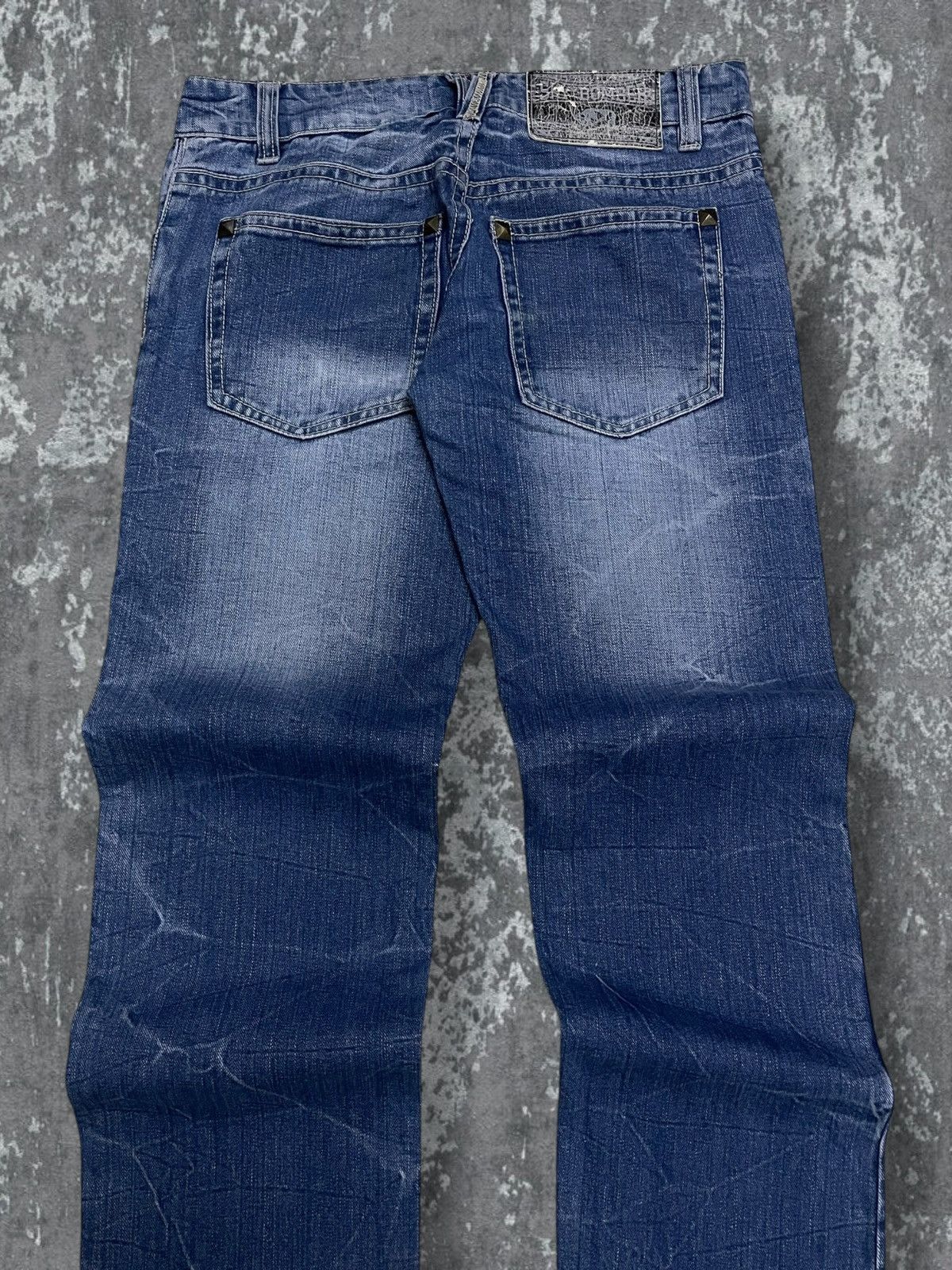 Hysteric Glamour Vintage 1990s Japan Designer Sky Bomber Punk Studded Denim Size US 30 / EU 46 - 11 Thumbnail