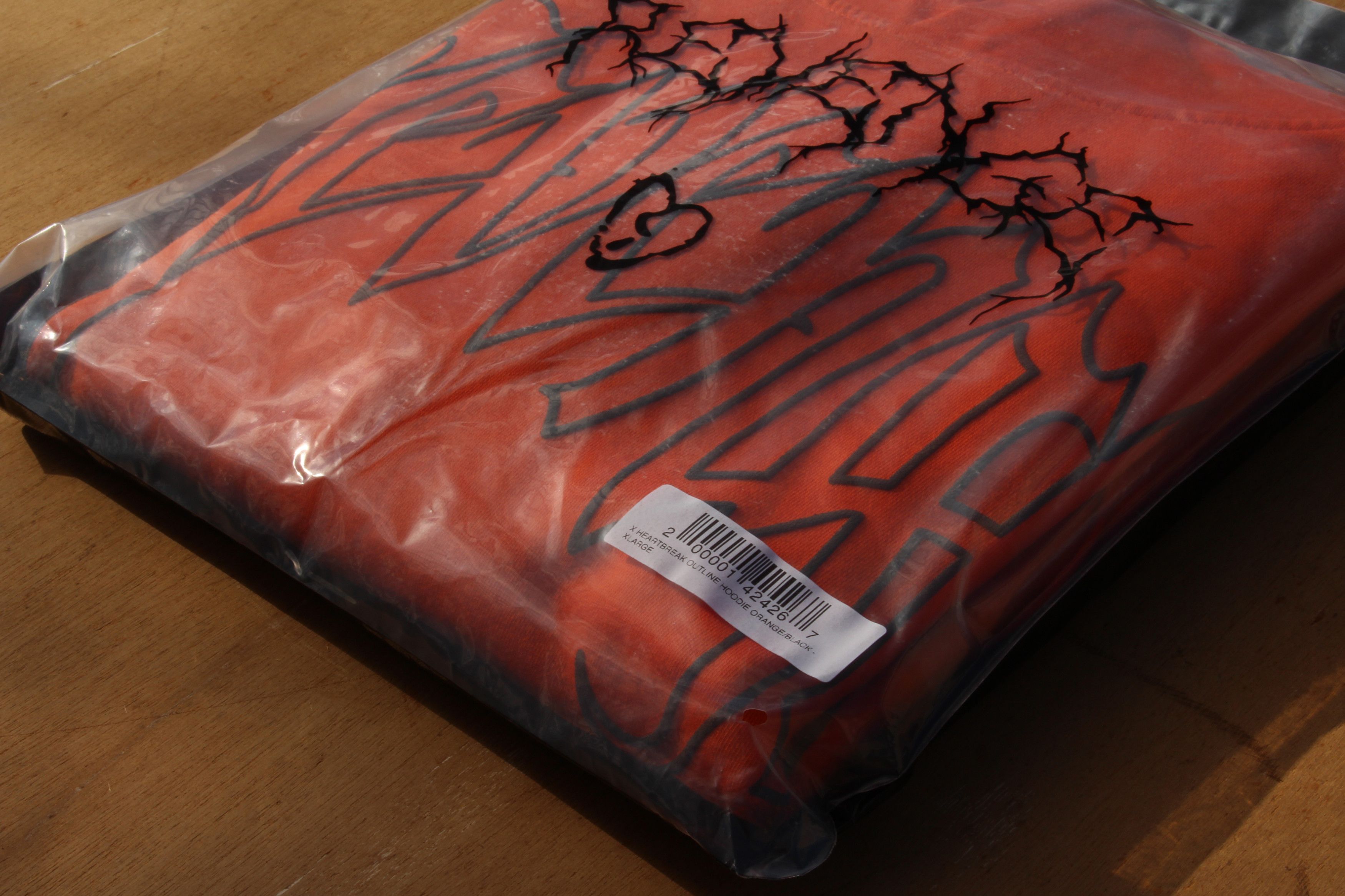 Revenge X HEARTBREAK OUTLINE HOODIE ORANGE/BLACK Size US XL / EU 56 / 4 - 3 Thumbnail