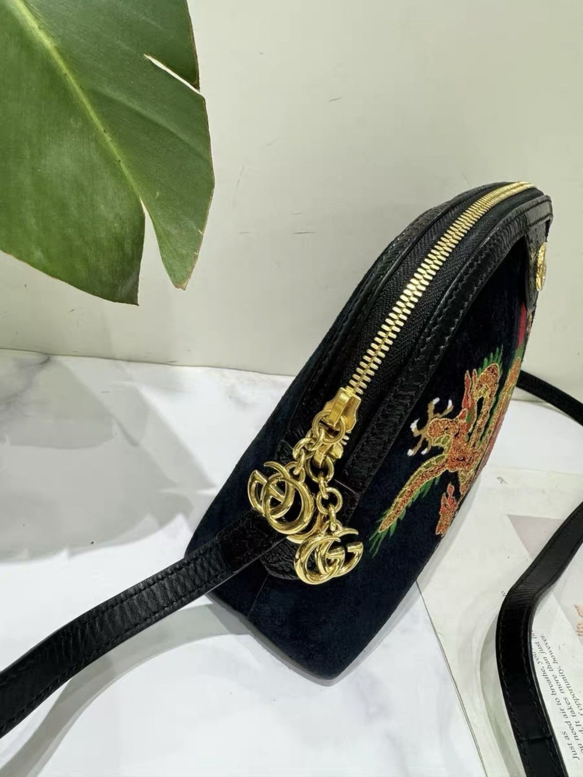 Gucci Gucci Dragon Ophidia Suede Small Crossbody Bag Size ONE SIZE - 4 Thumbnail