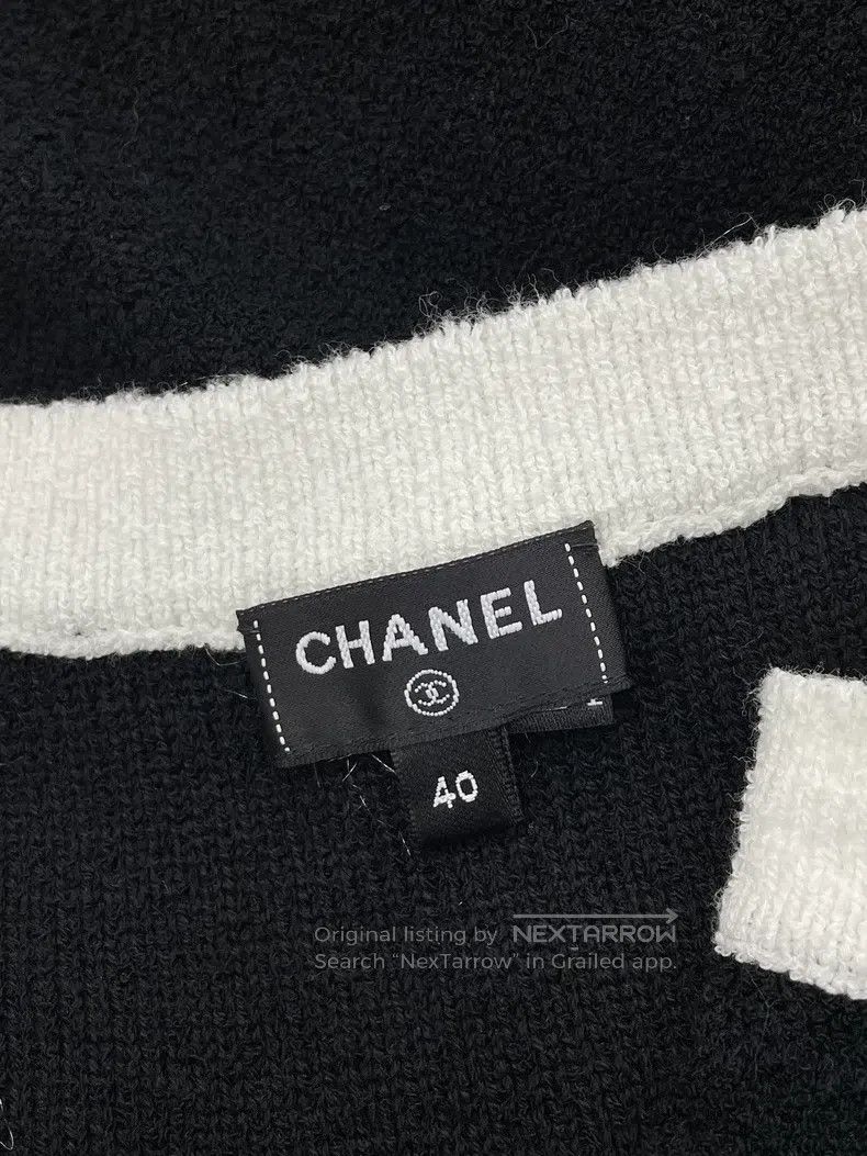 Chanel Chanel Black and white colour-blocked strap double c-butto Size S / US 4 / IT 40 - 5 Thumbnail