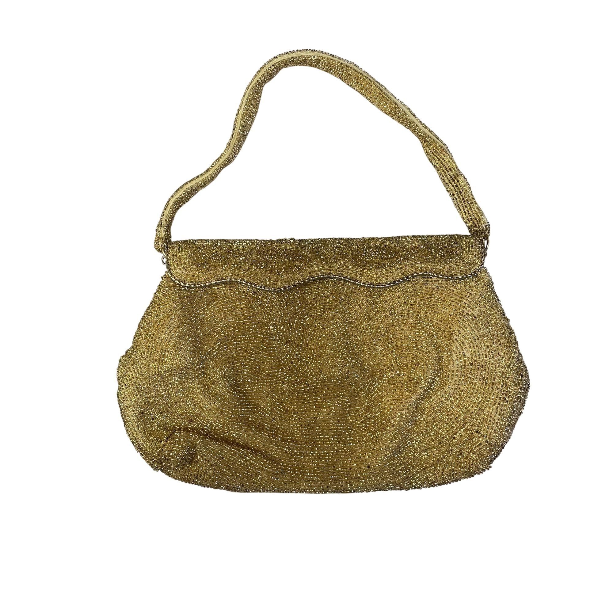 Other Vtg GOLD Glass Beaded COCKTAIL Purse FLAPPER Handbag Size ONE SIZE - 2 Thumbnail