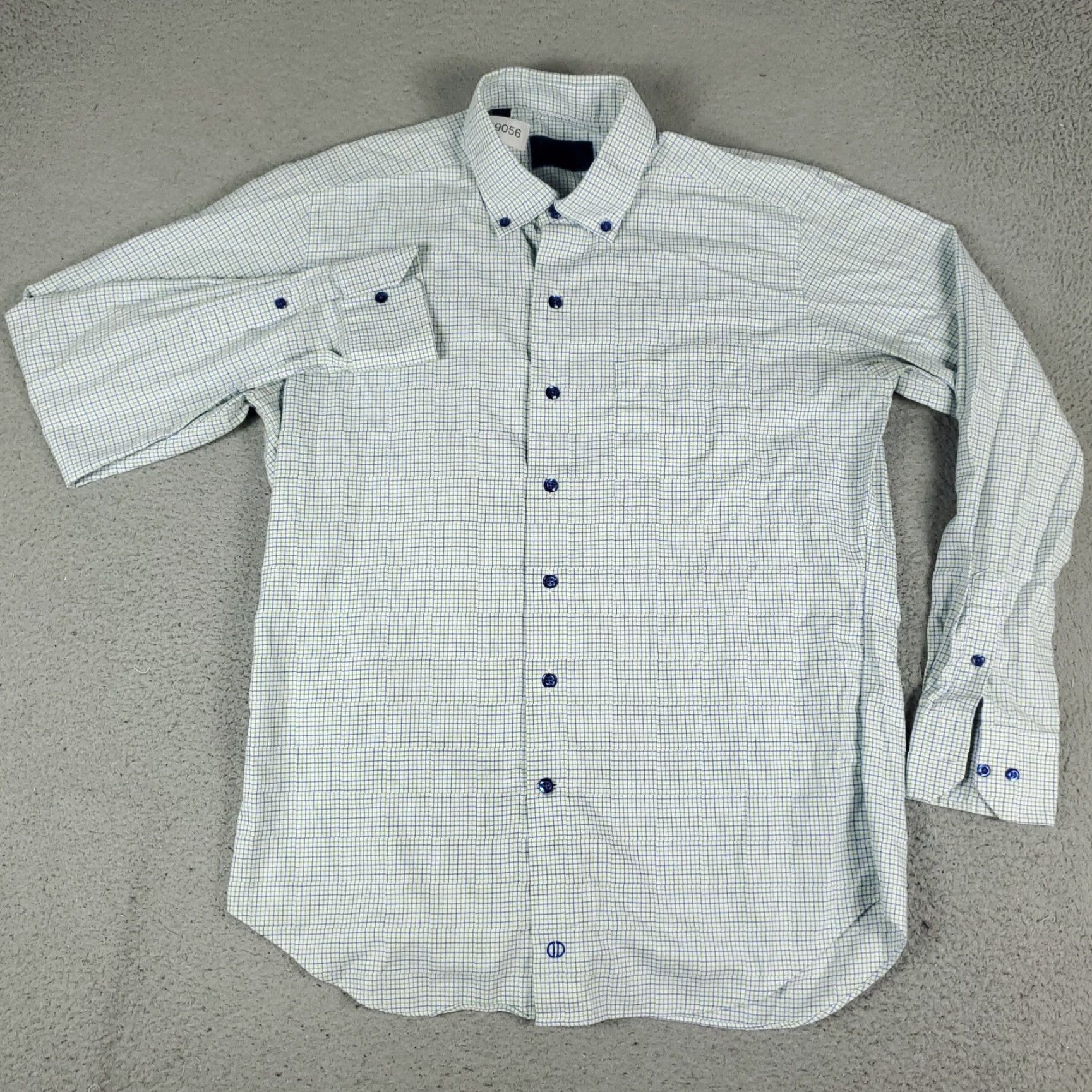 David Donahue David Donahue Shirt Mens Large Blue Green Check Casual Button Up Long Sleeve Size US L / EU 52-54 / 3 - 2 Thumbnail