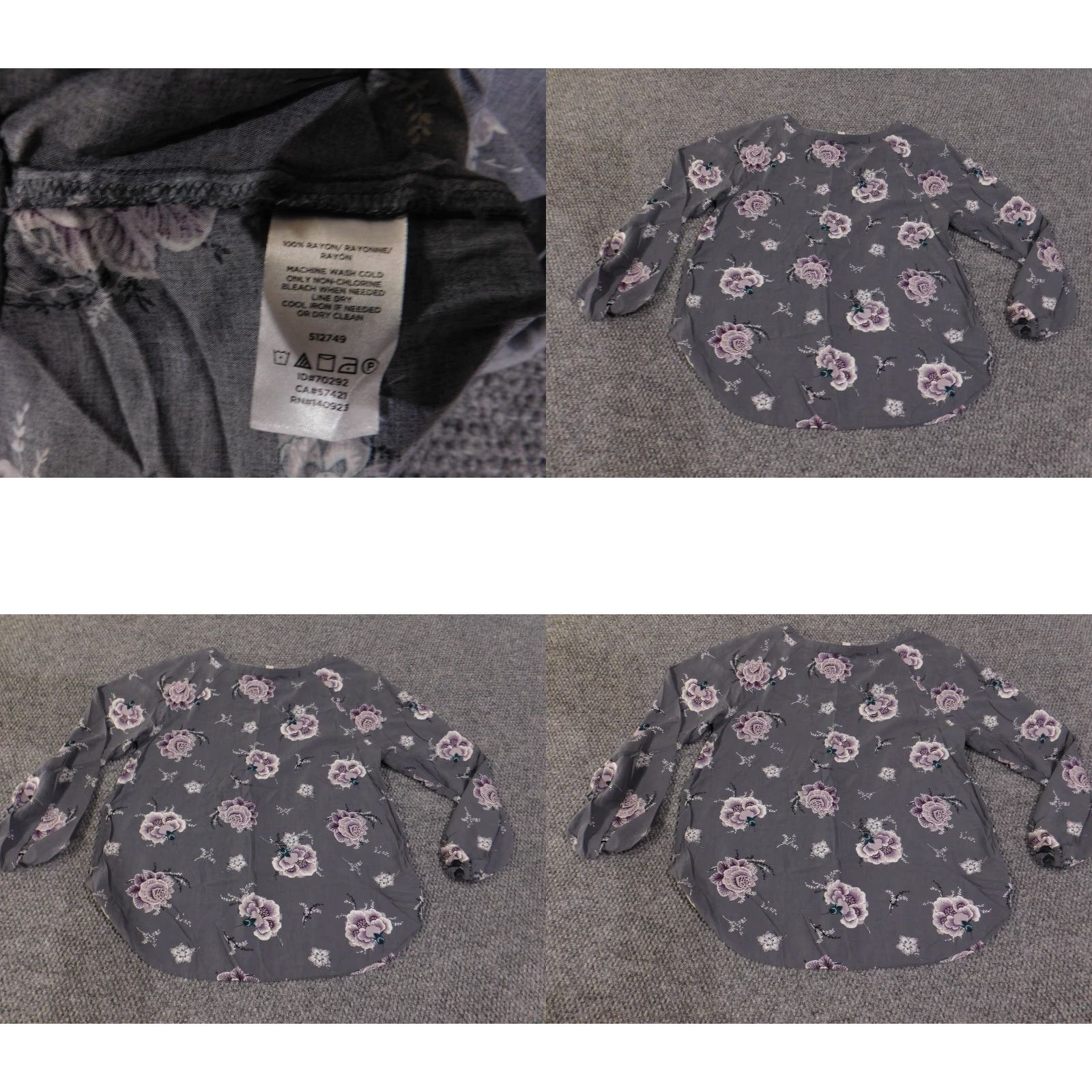 Loft LOFT Blouse Womens M Floral Henley Long Sleeve Gray Rayon Casual Shirt Womens Regular M Gray Floral Henley Long Sleeve LOFT Blouse Easter? Size M / US 6-8 / IT 42-44 - 8 Thumbnail