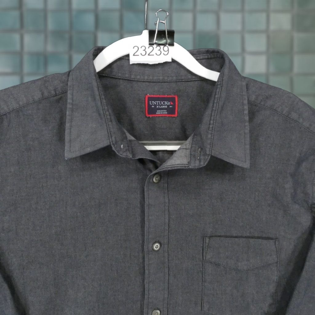UNTUCKit UNTUCKit Shirt Mens XL Long Sleeve Button Up Gray Size US XL / EU 56 / 4 - 1 Thumbnail