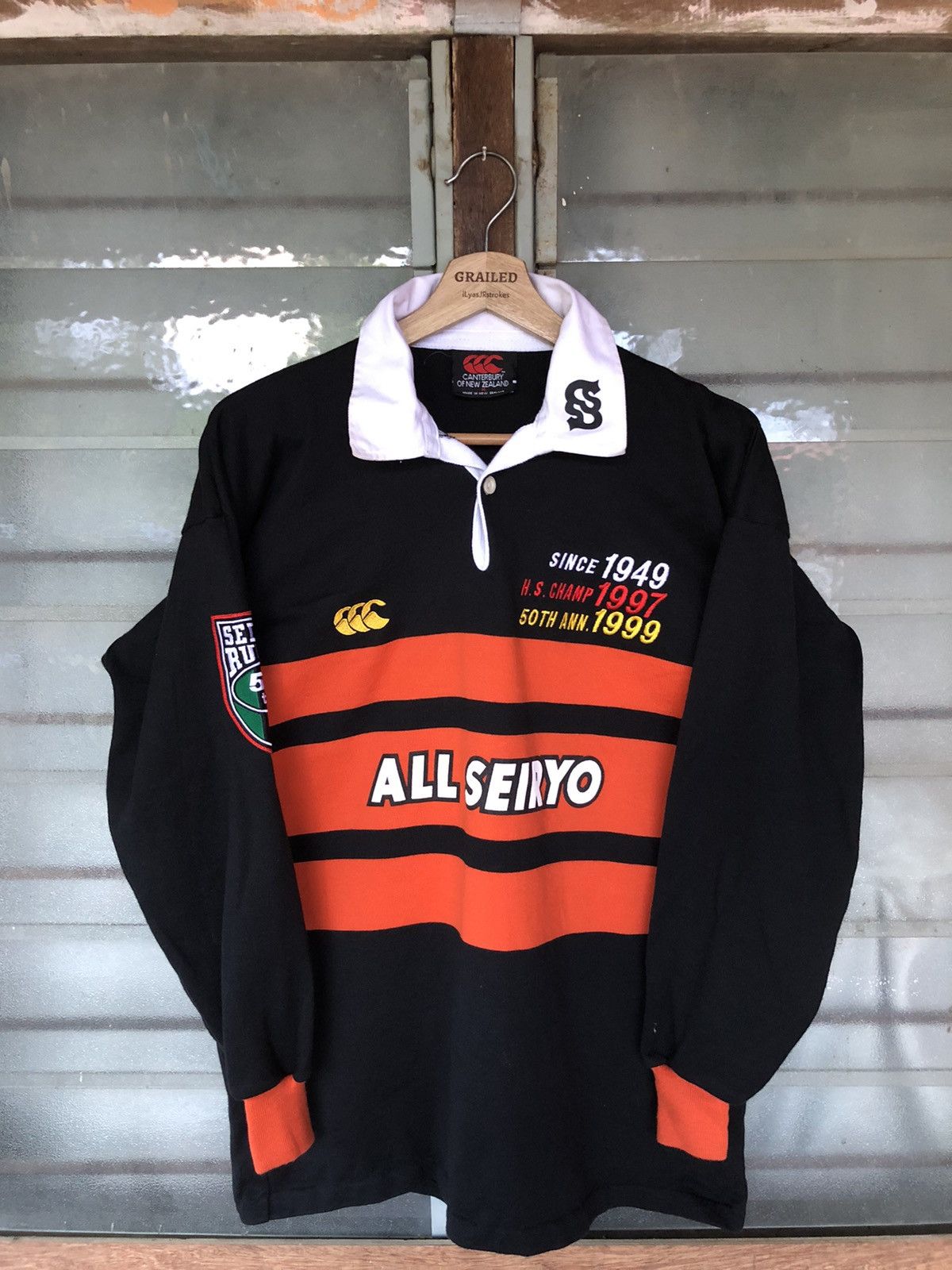 Canterbury of New Zealand Vintage 90's Canterbury Seiryo Rugby 50th Aniversary Sleeve Size US M / EU 48-50 / 2 - 3 Thumbnail