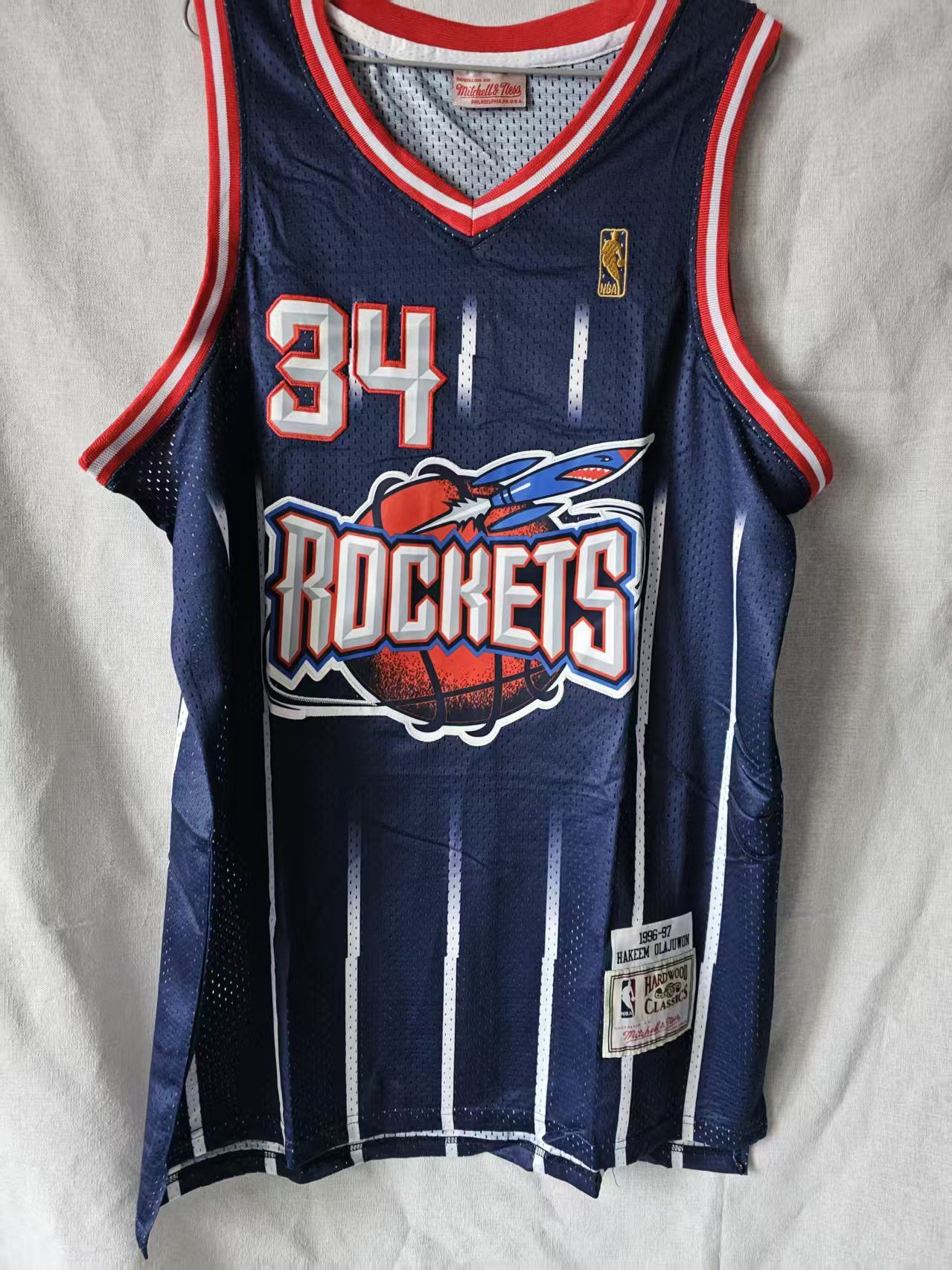 NBA Houston Rockets 34 Hakeem Olajuwon Jersey Stitched Green | Grailed