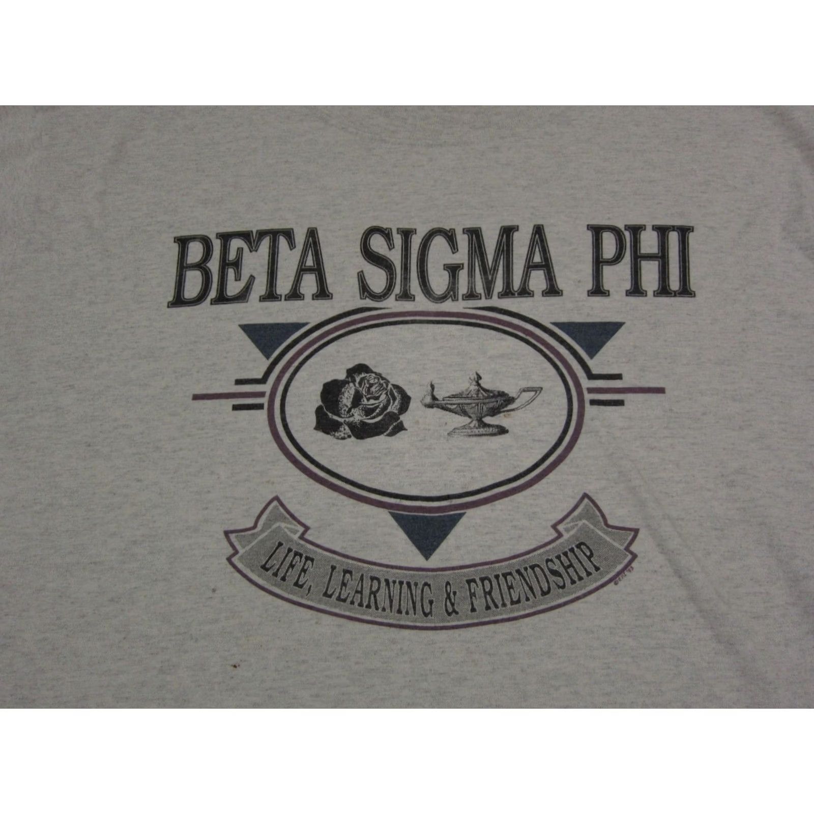 Vintage VINTAGE Beta Sigma Phi Shirt Mens XL Gray USA College 90s Size US XL / EU 56 / 4 - 2 Thumbnail