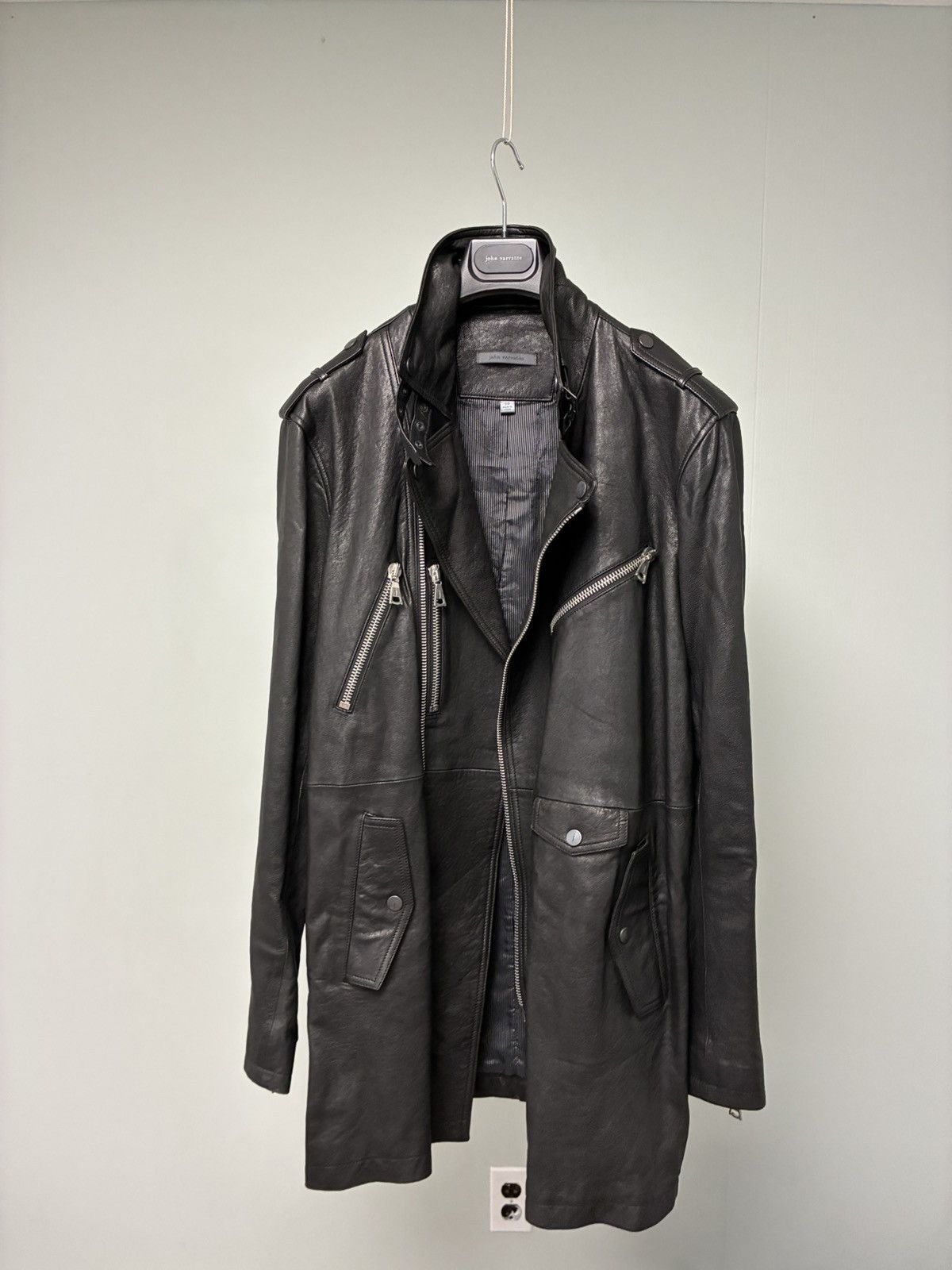John Varvatos Leather Biker Coat EU 50 USA 40 Size US M / EU 48-50 / 2 - 5 Thumbnail