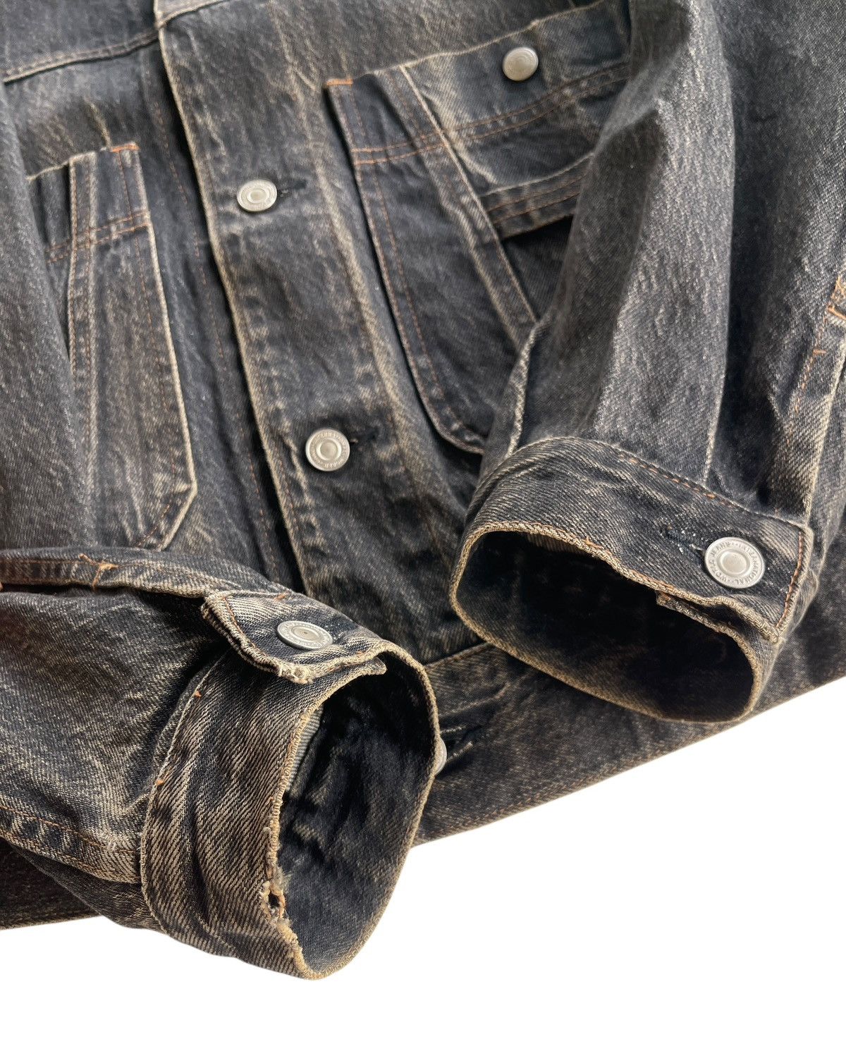 Japanese Brand Lucky Dark Dust Denim Trucker Baggy Jacket Size US M / EU 48-50 / 2 - 8 Thumbnail