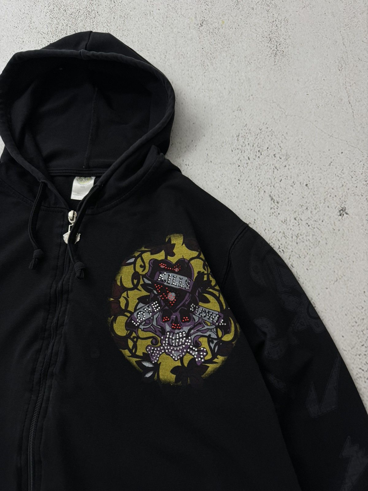 Christian Audigier × Ed Hardy × Vintage Ed Hardy Christian Audigier Y2K Vintage Zip Hoodie Size US S / EU 44-46 / 1 - 9 Thumbnail