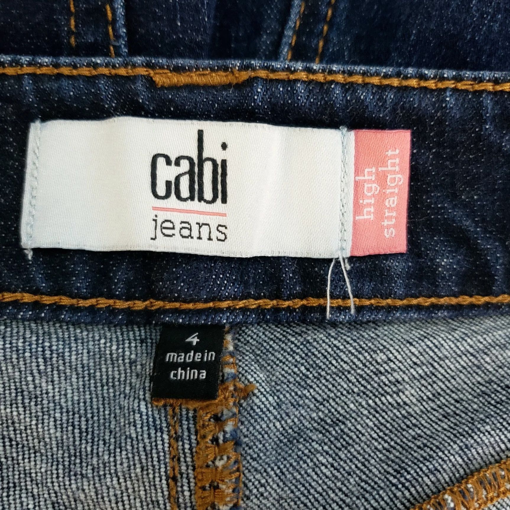 Vintage Cabi 3386 Womens High Straight Jeans Sz 4 Blue Dark Wash Size 27" / US 4 / IT 40 - 6 Thumbnail