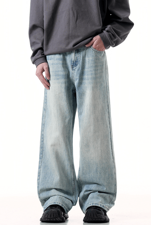 Japanese Brand × Jean Street retro blue high street distressed washed jeans y2k Size US 32 / EU 48 - 1 Thumbnail