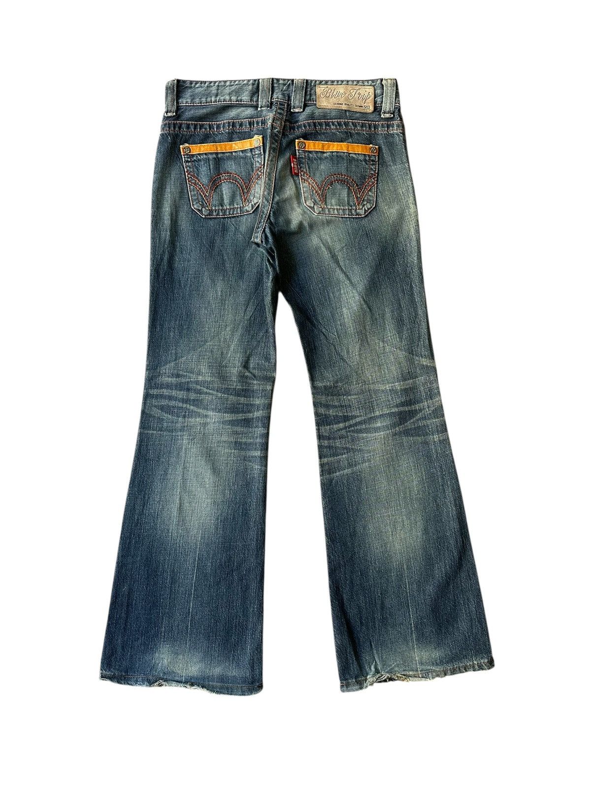 Edwin FLARE Edwin Blue Trip Fatigue Design Distressed Denim Size US 29 - 2 Thumbnail