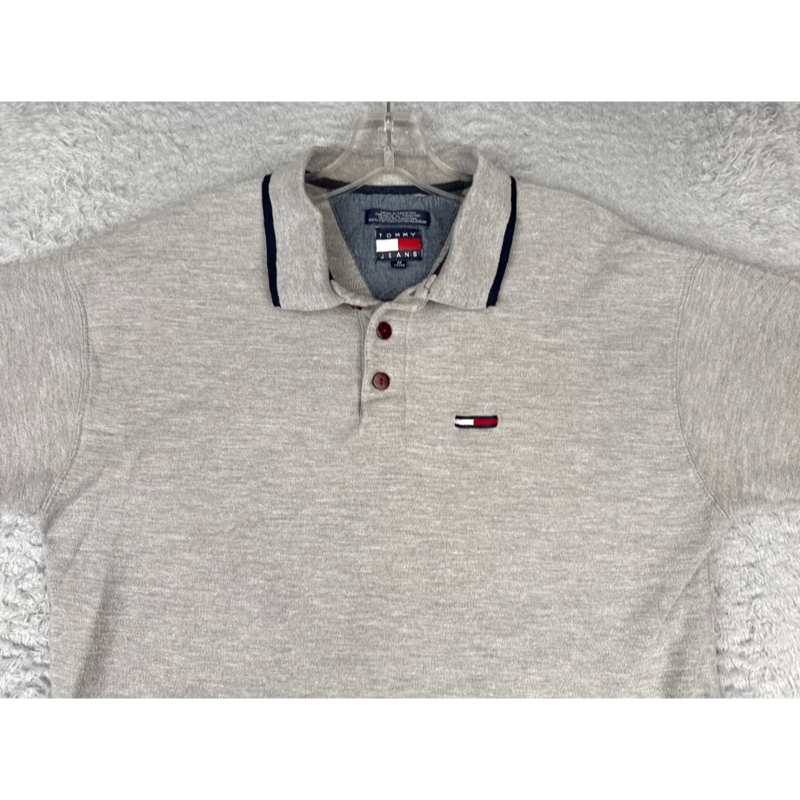 Tommy Hilfiger VINTAGE Tommy Hilfiger Polo Shirt Men Regular Medium Gray 100% Cotton Short Sleeve Modern Sports Mens Size US M / EU 48-50 / 2 - 4 Thumbnail