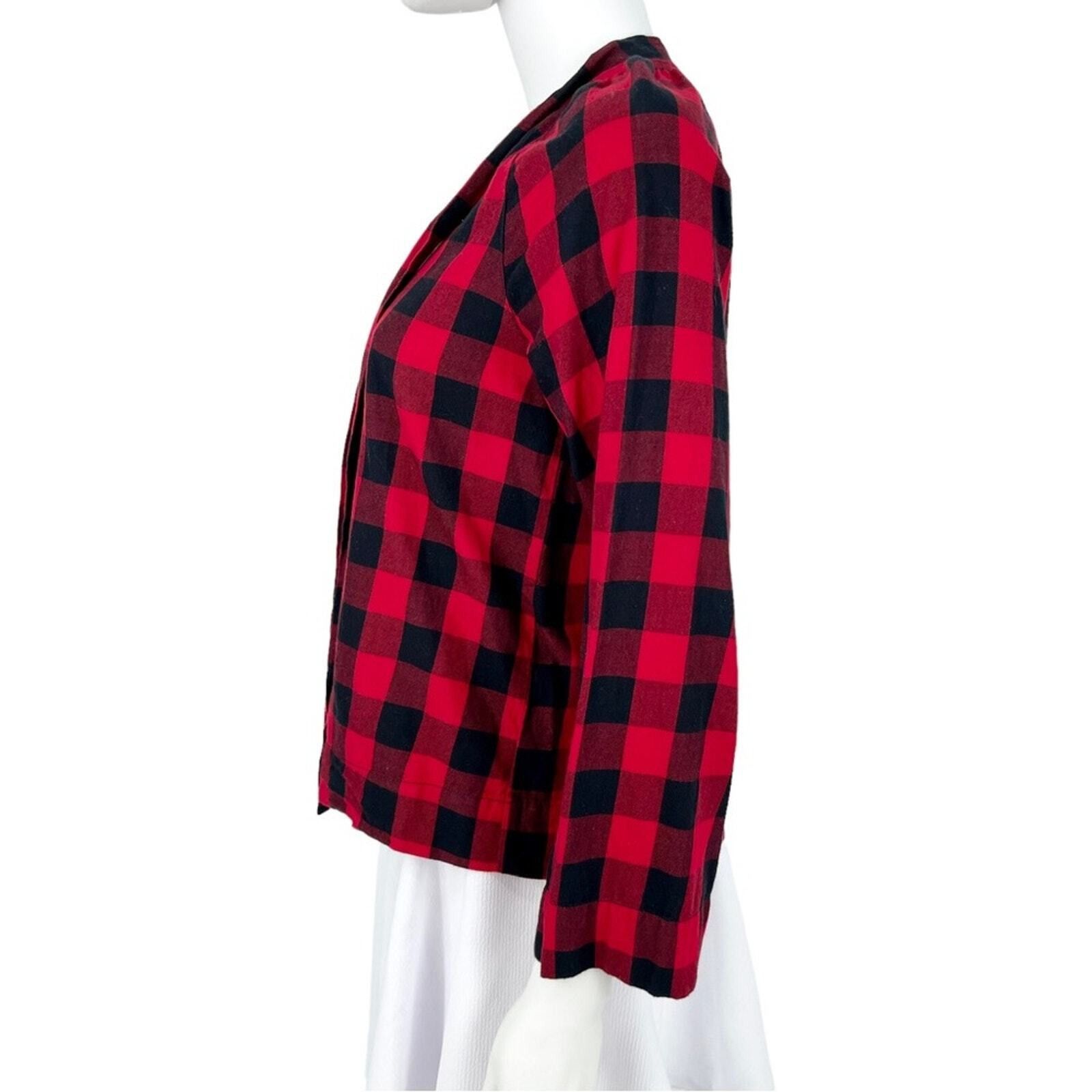 Madewell Madewell XS Buffalo Plaid Flannel Checkered Tie Front V Neck Size XS / US 0-2 / IT 36-38 - 4 Thumbnail