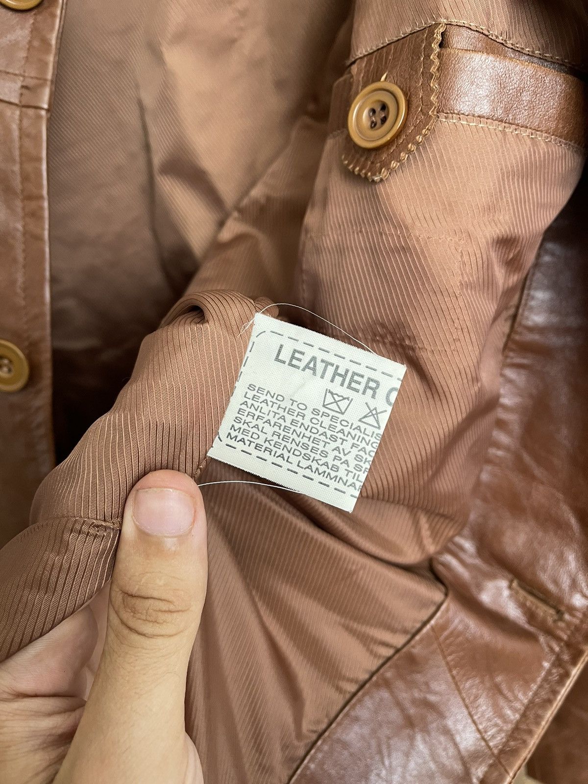Yohji Yamamoto A.A.R Yohji Yamamoto Vintage Leather Coat Jacket 90s Size US L / EU 52-54 / 3 - 9 Thumbnail