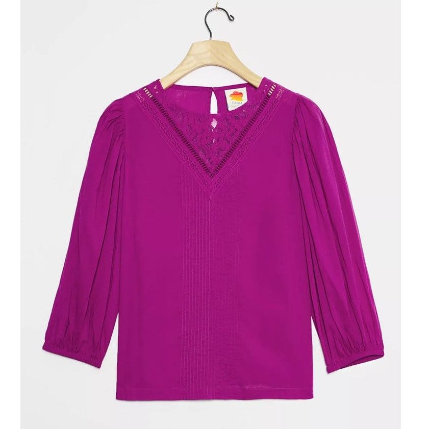 Anthropologie New Anthropologie Farm Rio Kelsie Blouse $118 XSP Violet Size XS / US 0-2 / IT 36-38 - 2 Thumbnail