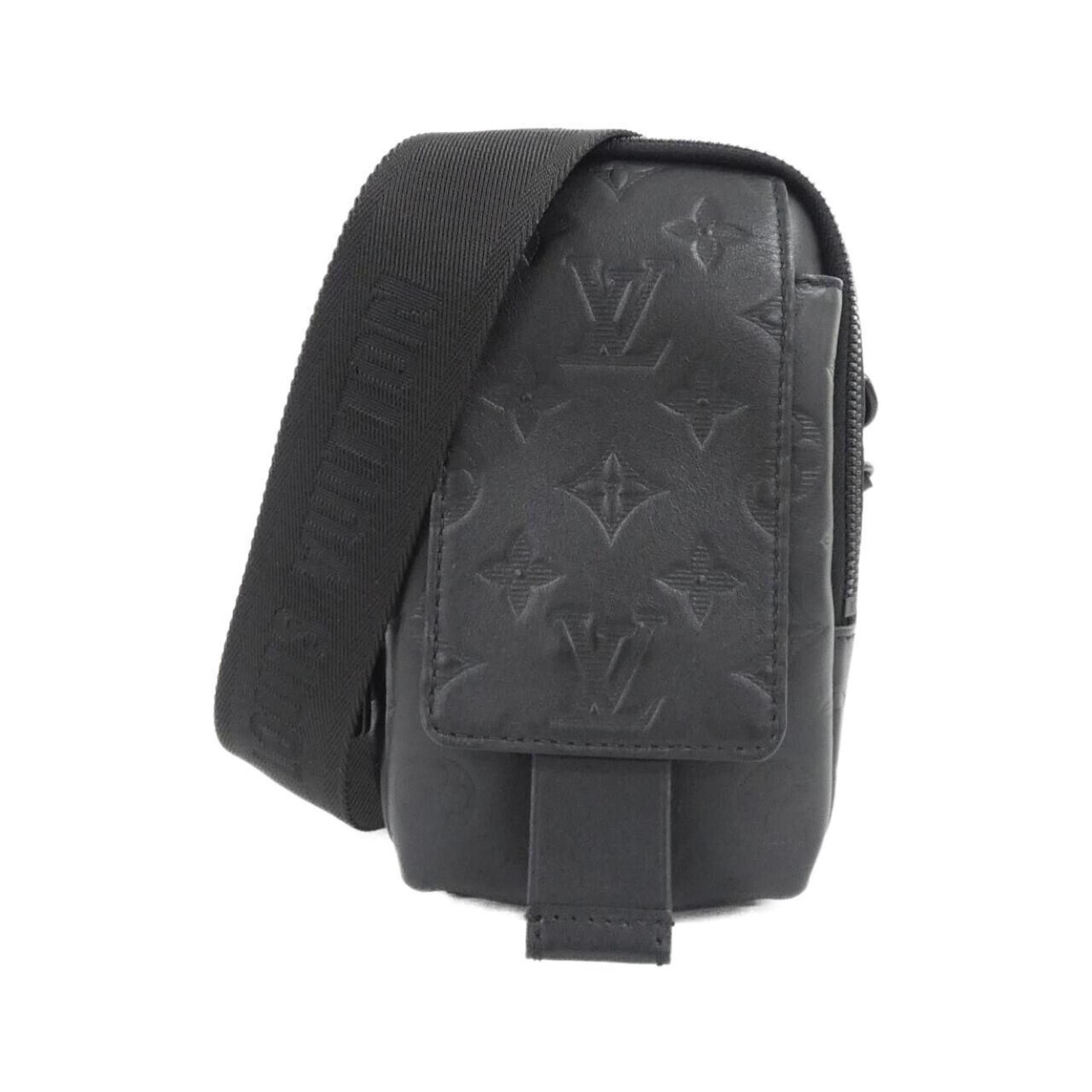 Louis Vuitton Monogram Shadow Double Phone Pouch M81323 Shoulder Bag in Black, Women's