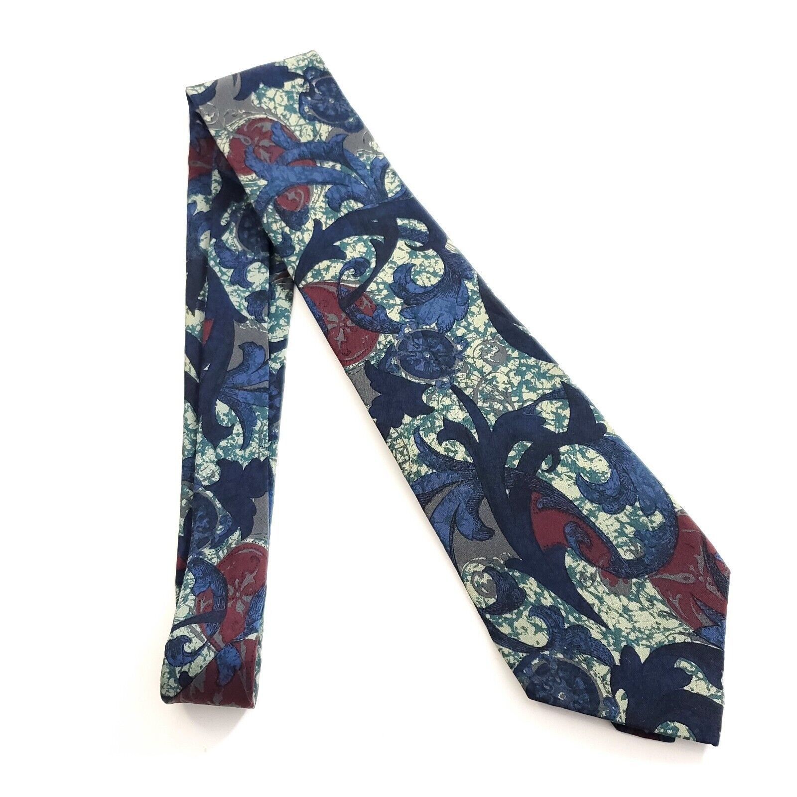 Vintage Unbranded USA ITALY Floral Abstract Print Short Red Blue Sil Size ONE SIZE - 5 Thumbnail