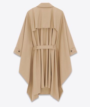Saint Laurent Paris o1bcso1str1025 Kaftan Trench Coat In Cotton in Beige Size US S / EU 44-46 / 1 - 2 Thumbnail