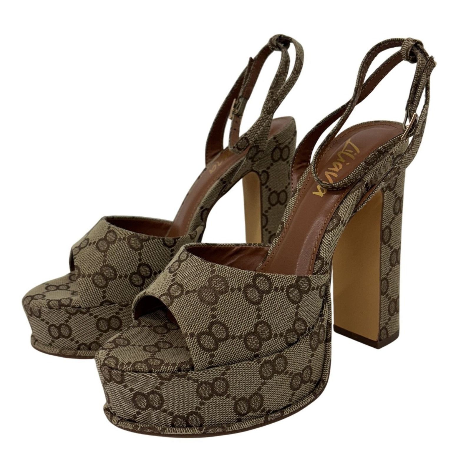 Other LILIANA / Josy-6 / Beige Monogram / Platform / Heels With A Size US 9 / IT 39 - 2 Thumbnail