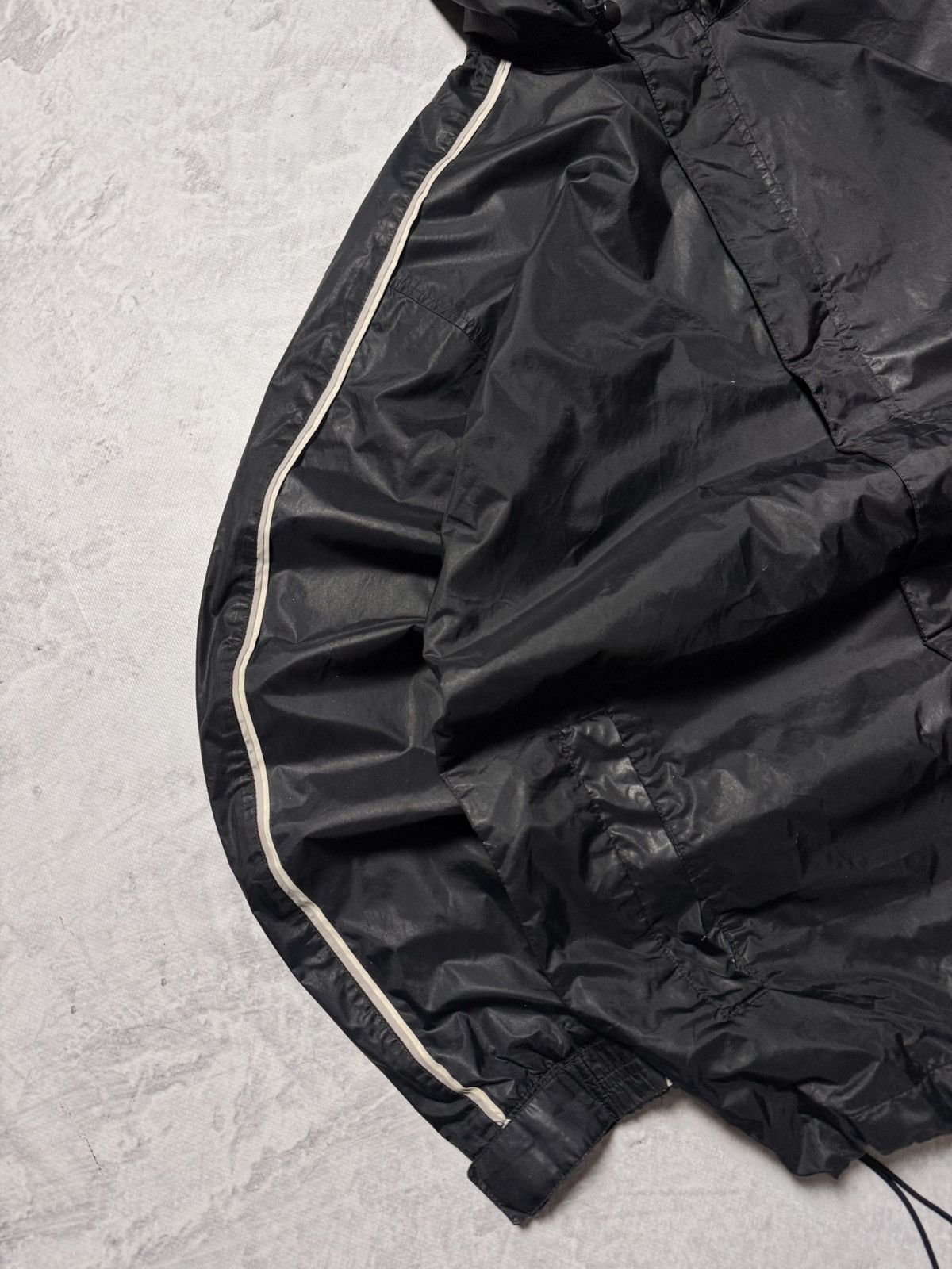 Nike × Vintage 00s Nike Vintage Nylon Oversize Drill Hooded Jacket Y2K Size US L / EU 52-54 / 3 - 3 Thumbnail