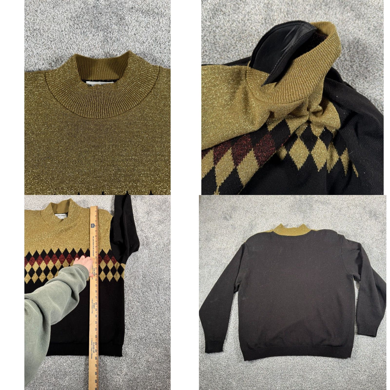 Vintage VINTAGE Alfred Dunner Sweater Women XL Argyle Sparkly 80s 90s Office Workwear Holiday Christmas Pullover Mock Neck Long Sleeve Size XL / US 12-14 / IT 48-50 - 8 Thumbnail