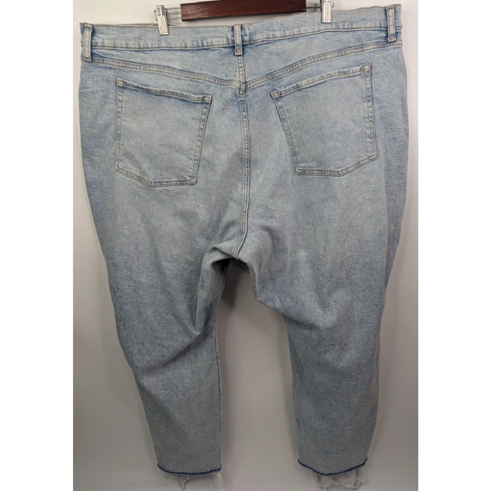 Old Navy Old Navy Jeans - High-Rise O.G. Curvy Straight Secret-Slim Pockets Cut-Off Size 28 Blue Denim Cotton Blend Womens Plus Stretch 90s? Not present Size 28" / US 6 / IT 42 - 4 Thumbnail