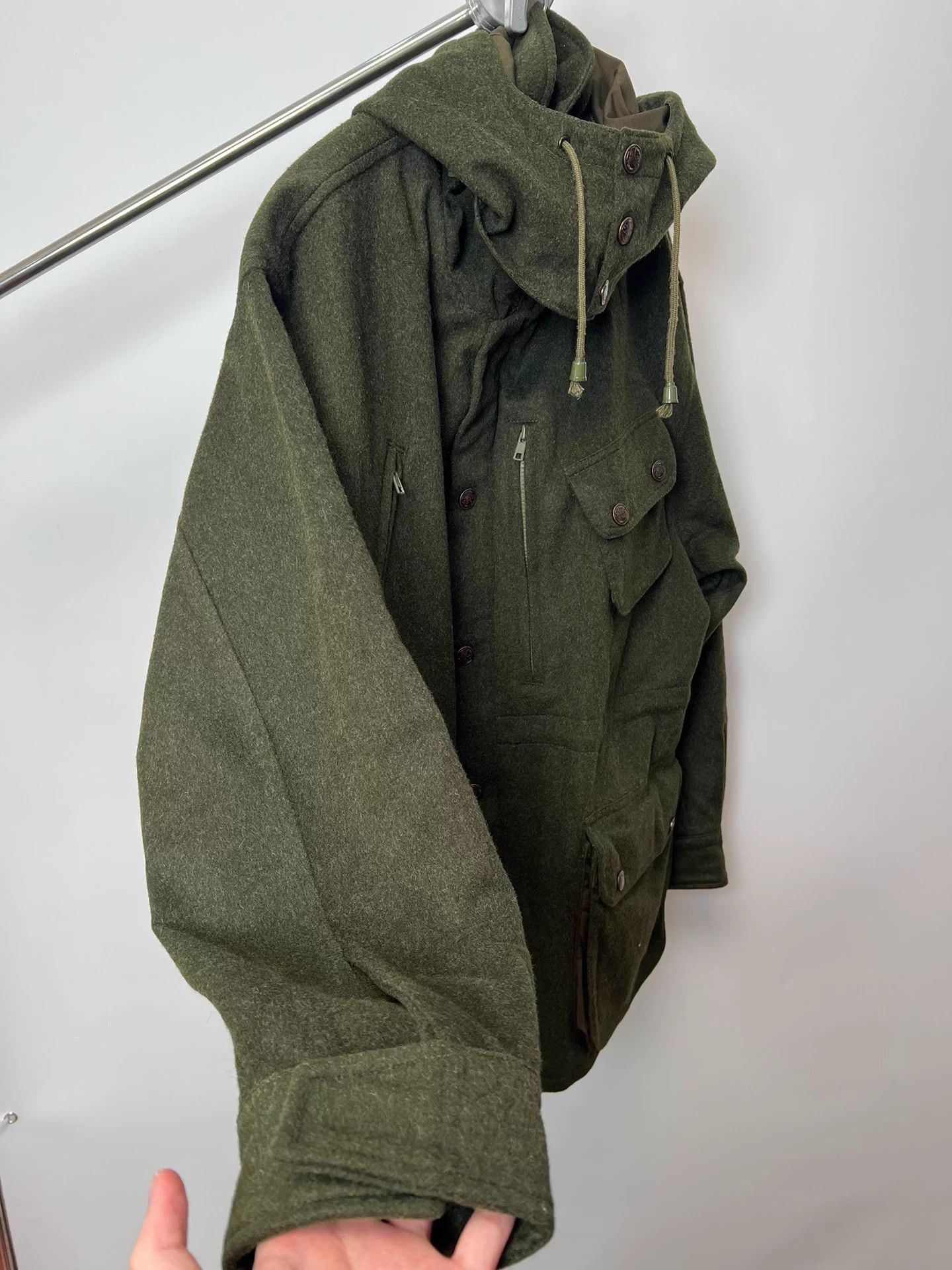 Vintage Vintage Dark Green High Collar Removable Wool Coat Size US S / EU 44-46 / 1 - 4 Thumbnail