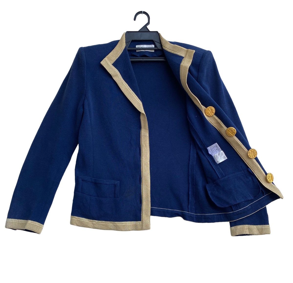 Vintage × Yves Saint Laurent Vtg 90s Yves Saint Laurent uniform blazer jacket golden trim Size M / US 6-8 / IT 42-44 - 4 Thumbnail