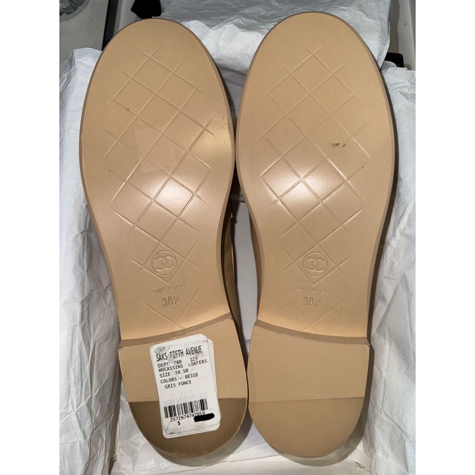 Chanel Chanel Beige Leather Quilted Flap Turnlock CC Logo Moccasin Size US 8.5 / IT 38.5 - 17 Thumbnail