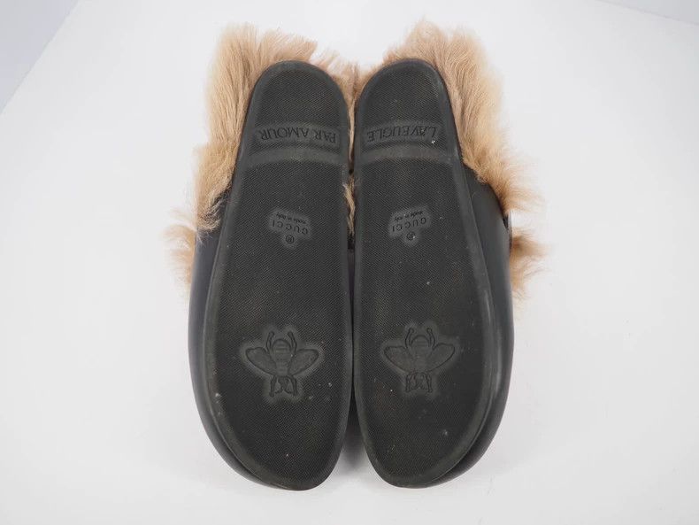 Gucci Gucci size os SS22 black tiger-head embroidered plush slipp Size US 6.5 / EU 39-40 - 5 Thumbnail