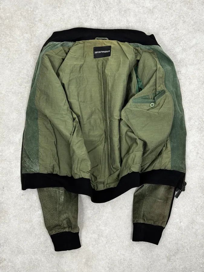 Emporio Armani SS2007 Emporio Armani Green & Black Suede Leather Biker Jacket Size US S / EU 44-46 / 1 - 7 Thumbnail