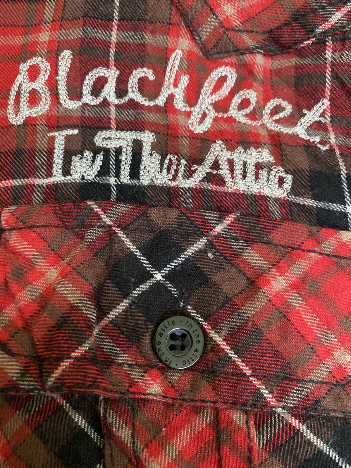 In The Attic Vintage In The Attic Tartan Plaid Embroidery Flannel Size US M / EU 48-50 / 2 - 14 Thumbnail