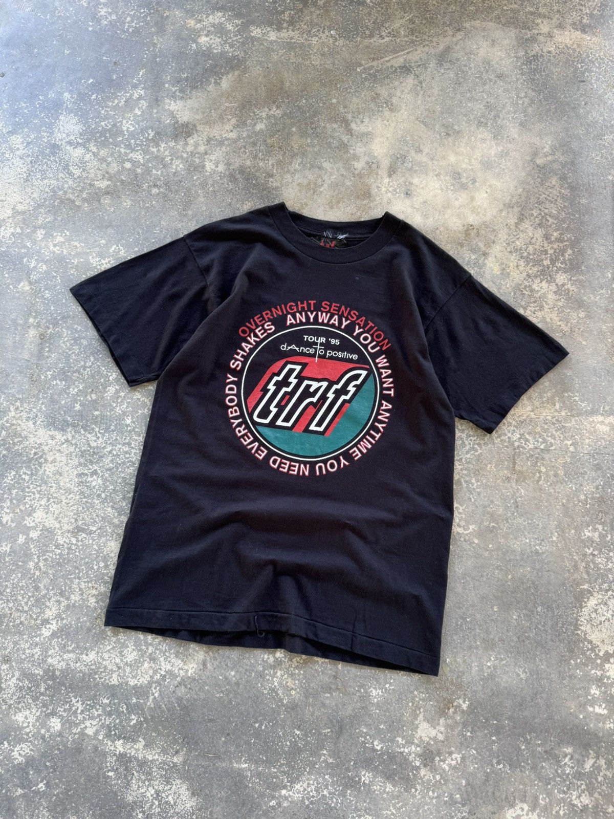 Vintage RARE!! TRF Dance To Positive STAFF Tour 95 Tshirt Size US M / EU 48-50 / 2 - 1 Thumbnail