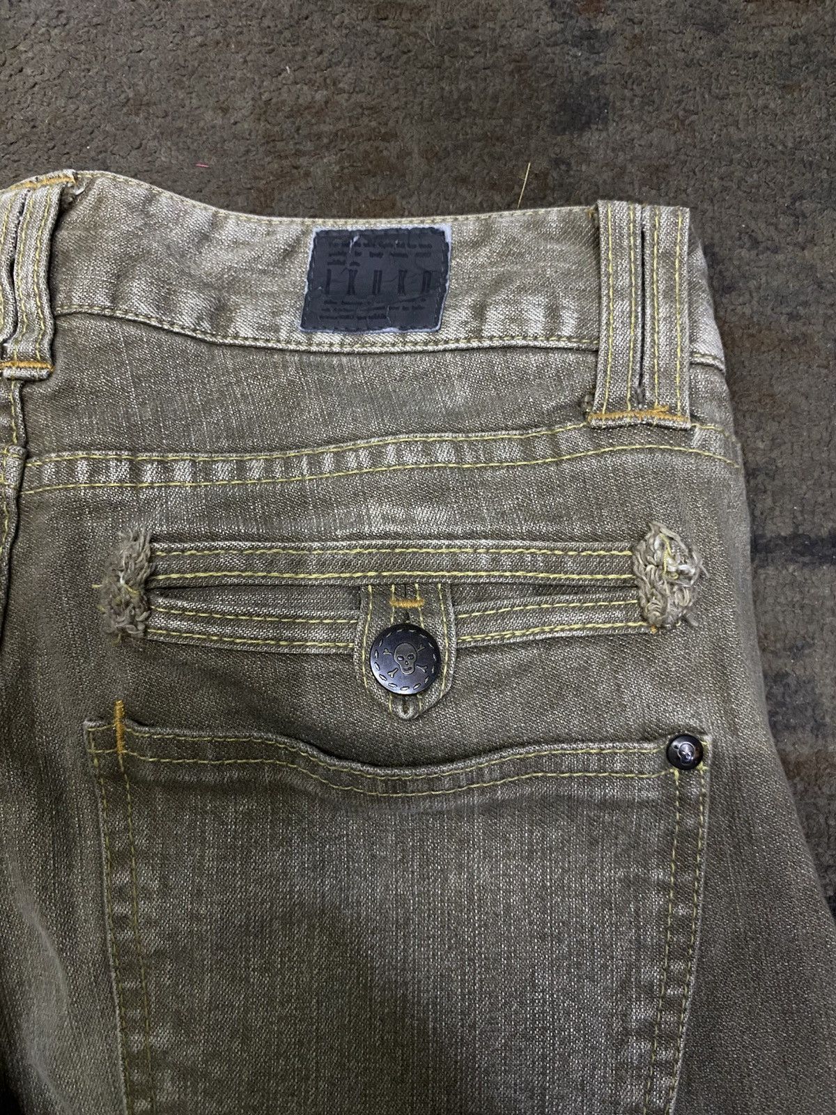 2000s kuko yous satisfait stone wash flared denim pants