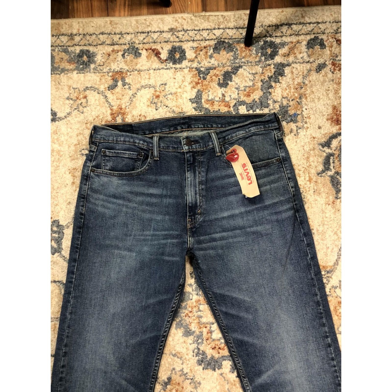 Levi's Levi's 505 Jeans Mens 36x30 Blue Medium Wash Regular Straight Zip Fly Denim Jeans Regular Fit Mens Size US 36 / EU 52 - 2 Thumbnail